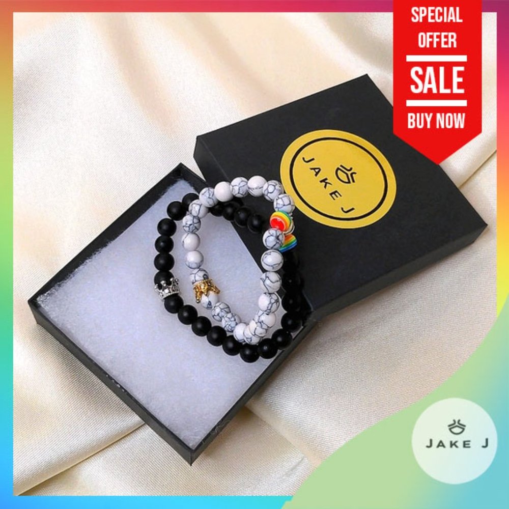 🍑Pride 2022 Hot selling Unisex Marble Bracelet Rainbow Flag One Size A-058